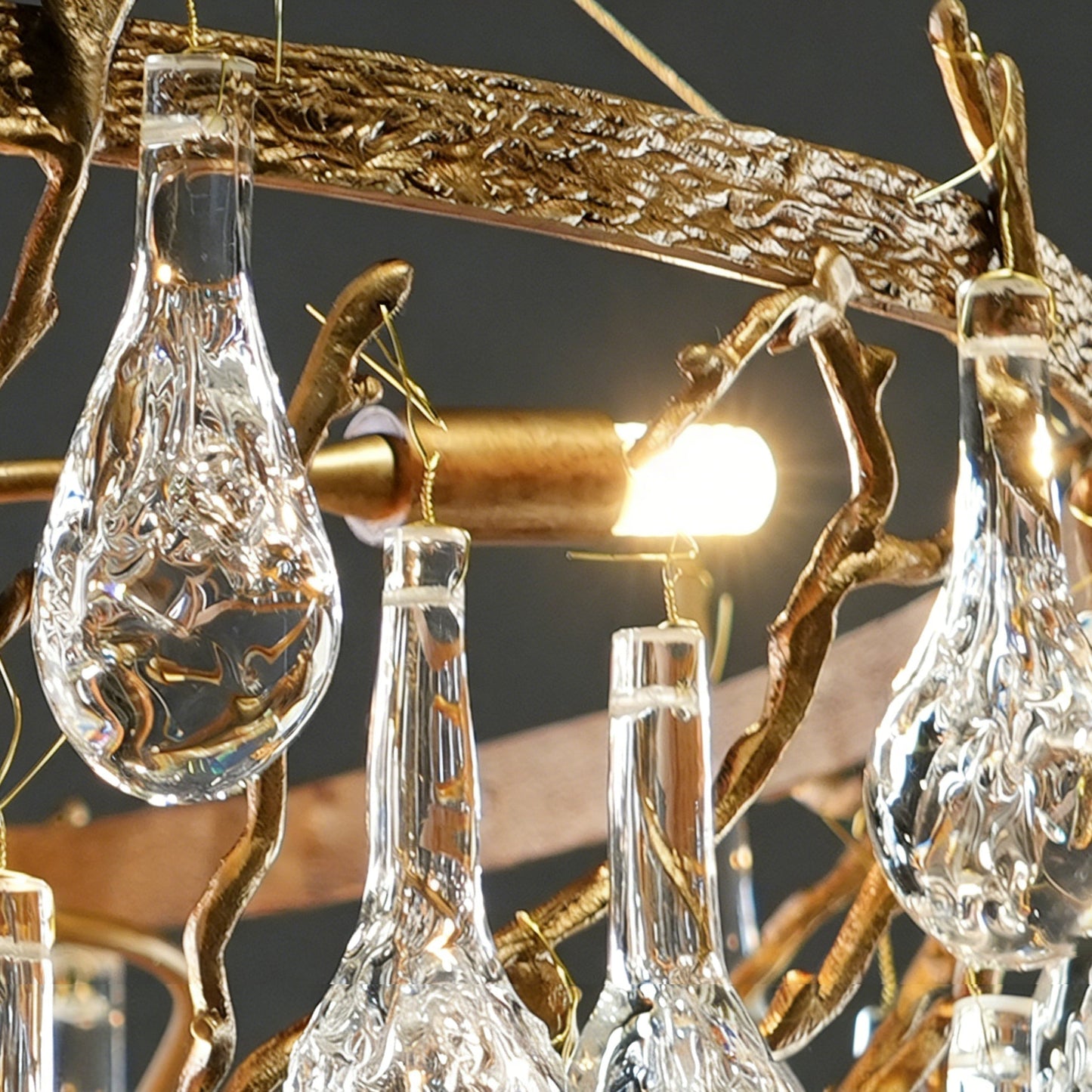 Doris Branch Brass Crystal Chandelier
