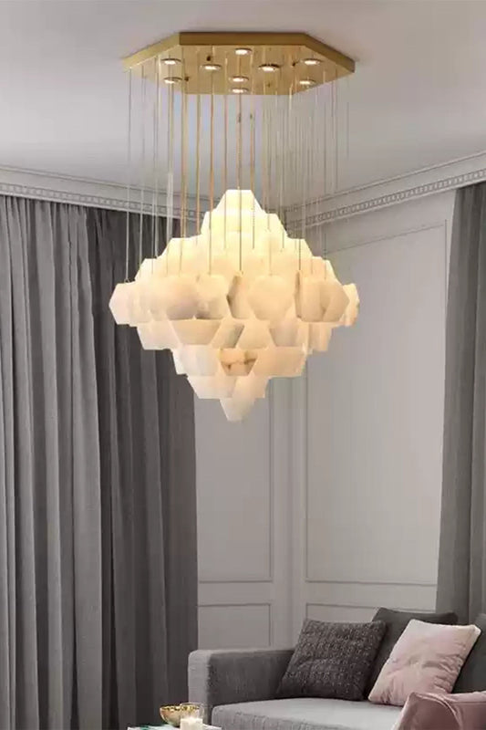Eclipse Marble Cascade Chandelier - view 2 | morylighting