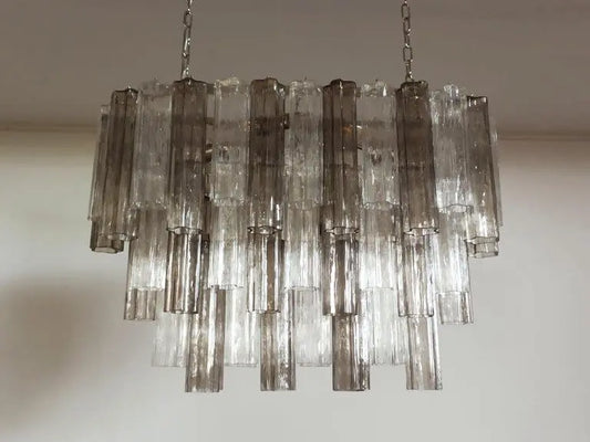 Murano Chandelier – 62 Tubes – Smoked/Transparent