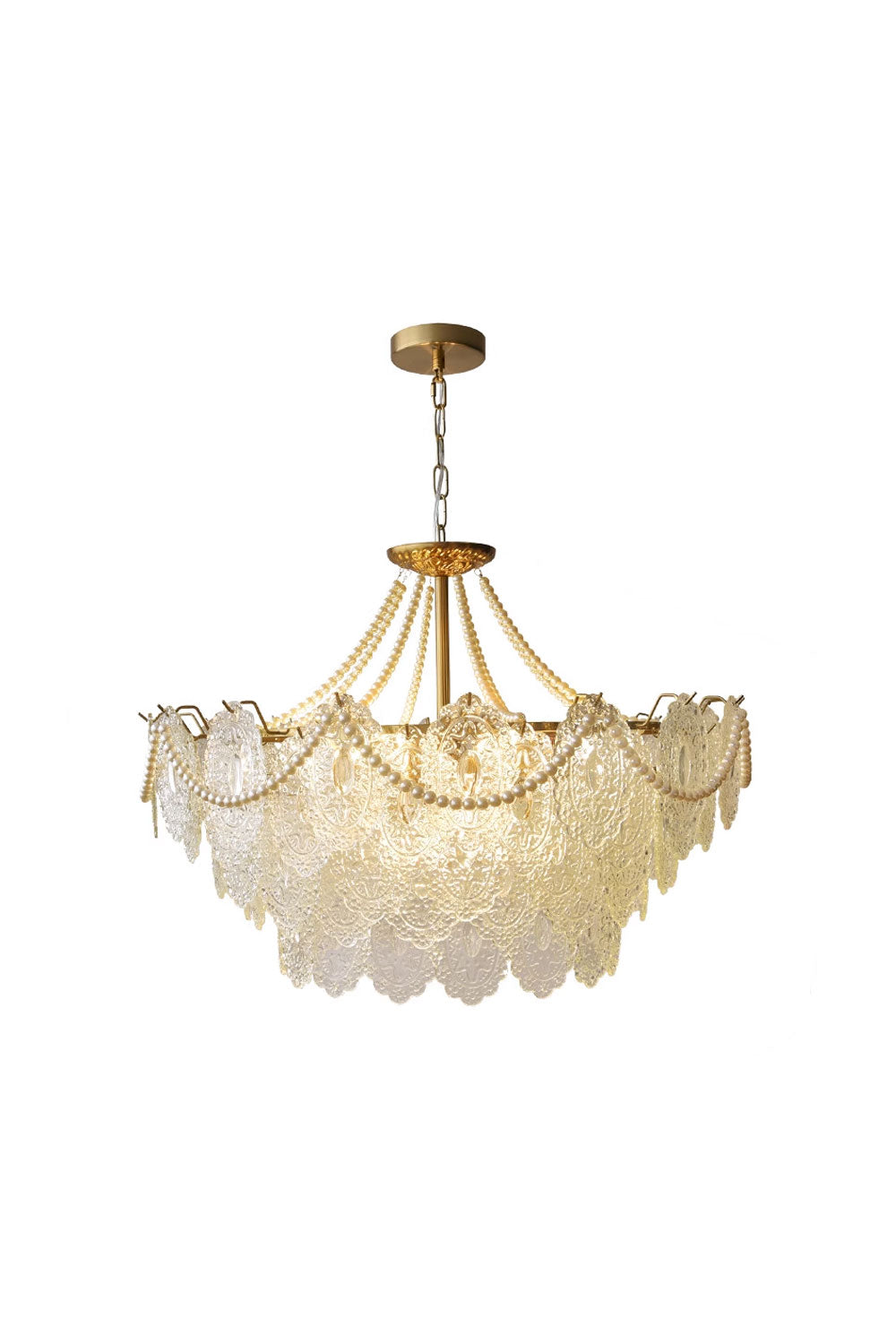 Embossed Pearls Glass Chandelier - morylighting