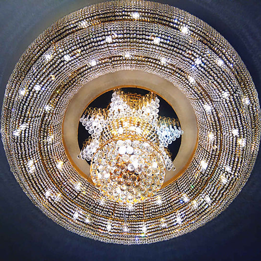 Empire flush mount crystal chandelier
