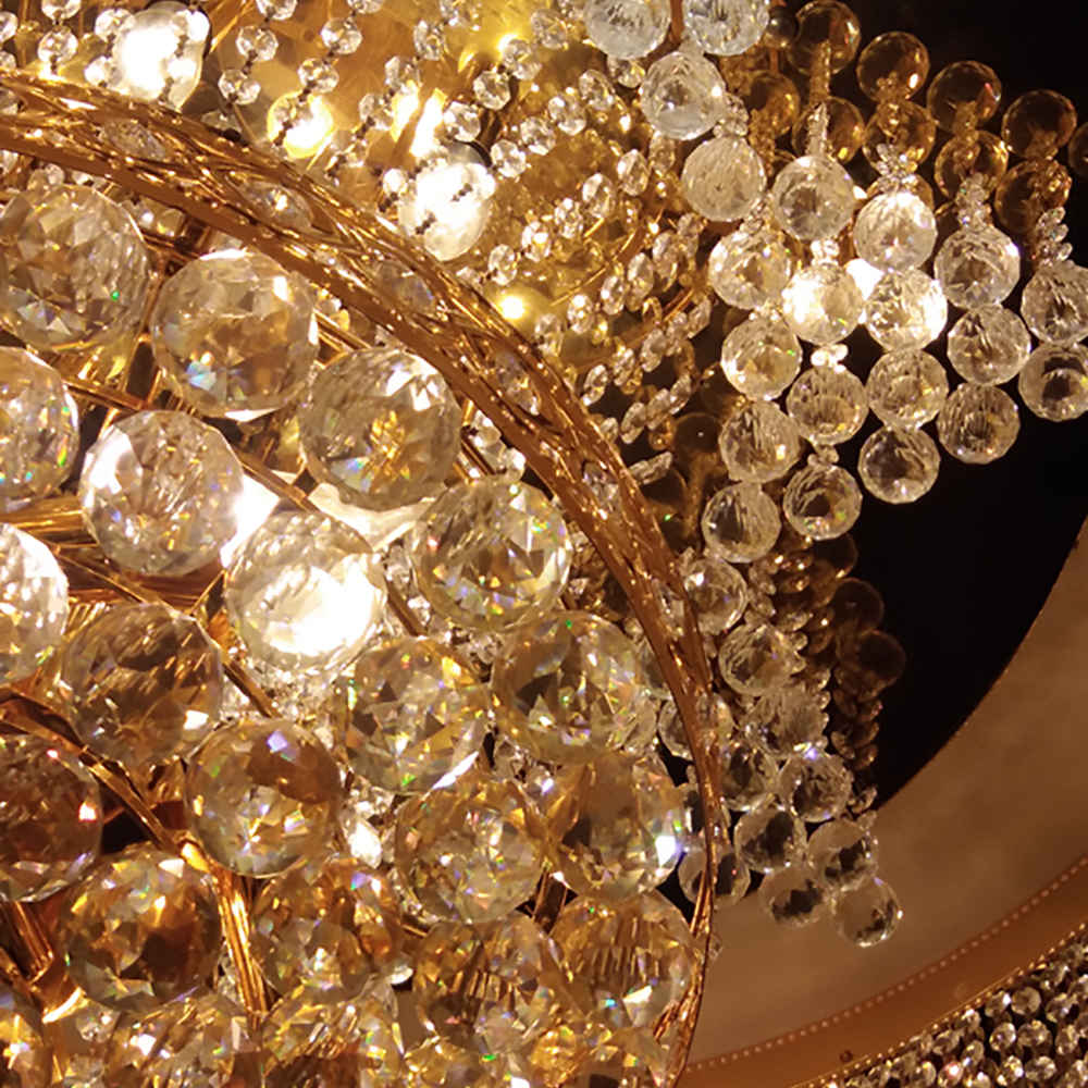 Empire flush mount crystal chandelier