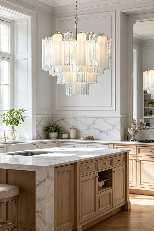 Glacier Ice Glass Chandelier for Kitchen | Samu Lamp