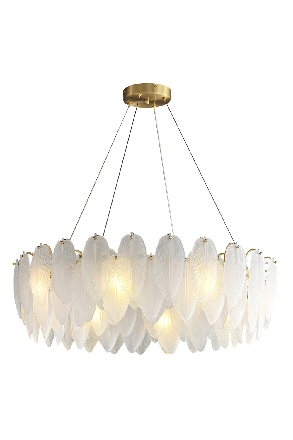 Glass Feather Chandelier - morylighting
