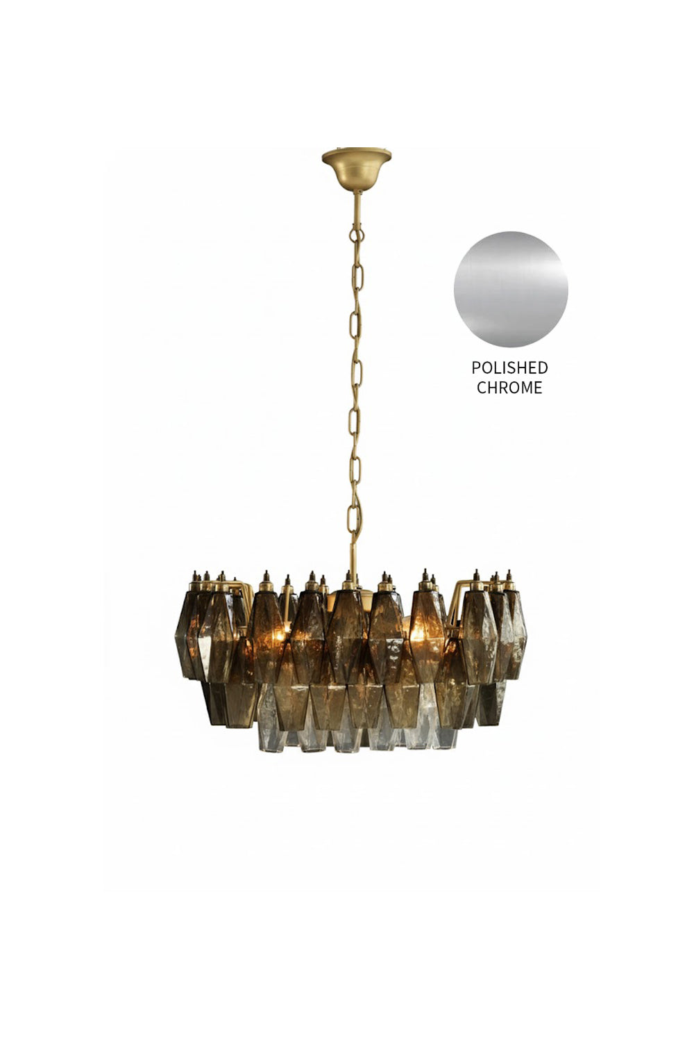 Italian Art Poliedri Glass Chandelier - view 18 | morylighting
