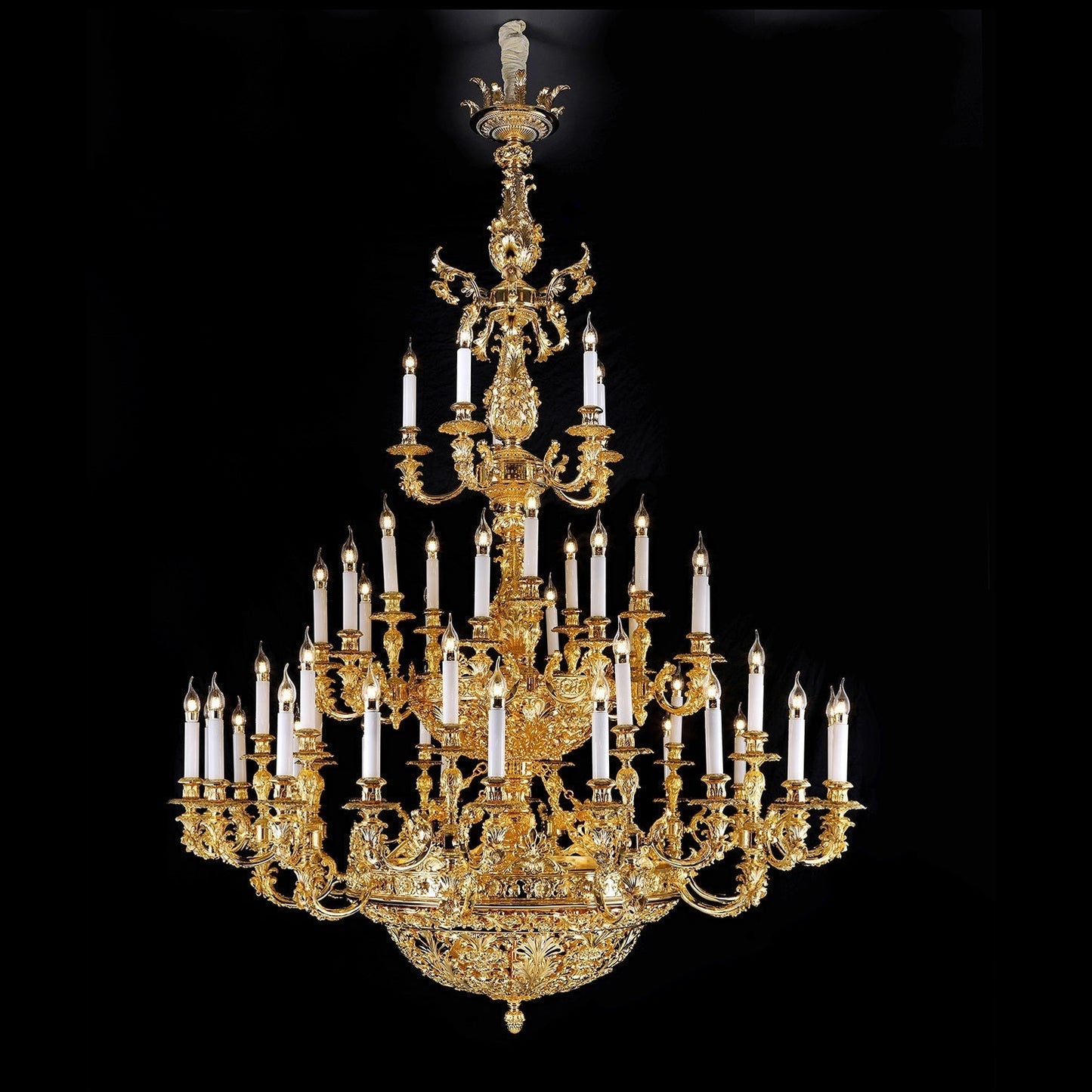 French big brass chandelier