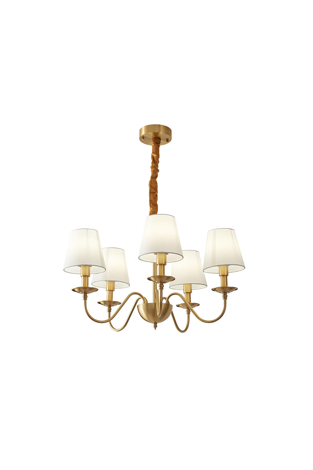 Modern Brass Fabric Chandelier - view 13 | morylighting