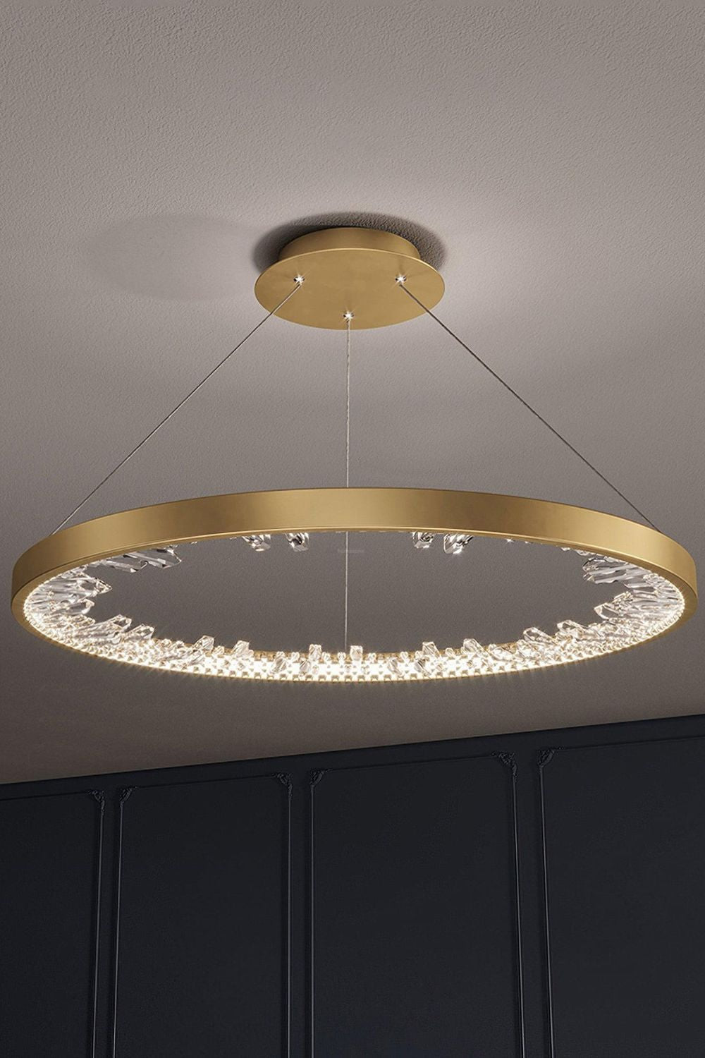 Modern Halo Crystal Ring Chandelier - view 9 | morylighting