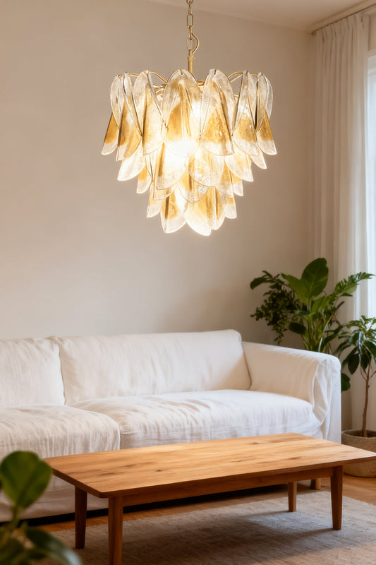 Art Amber Glass Swallows Chandelier - view 2 | morylighting