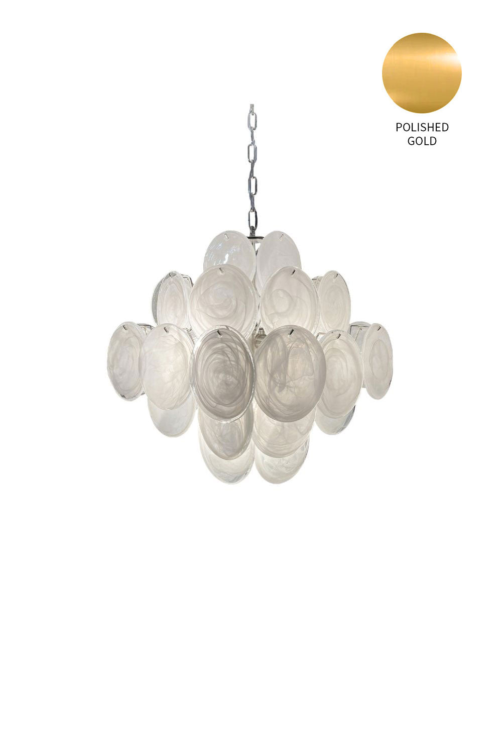 Vintage Art White Glass Disks Chandelier - view 26 | morylighting
