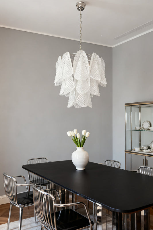Art Glass Leaf Chandelier - view 2 | morylighting