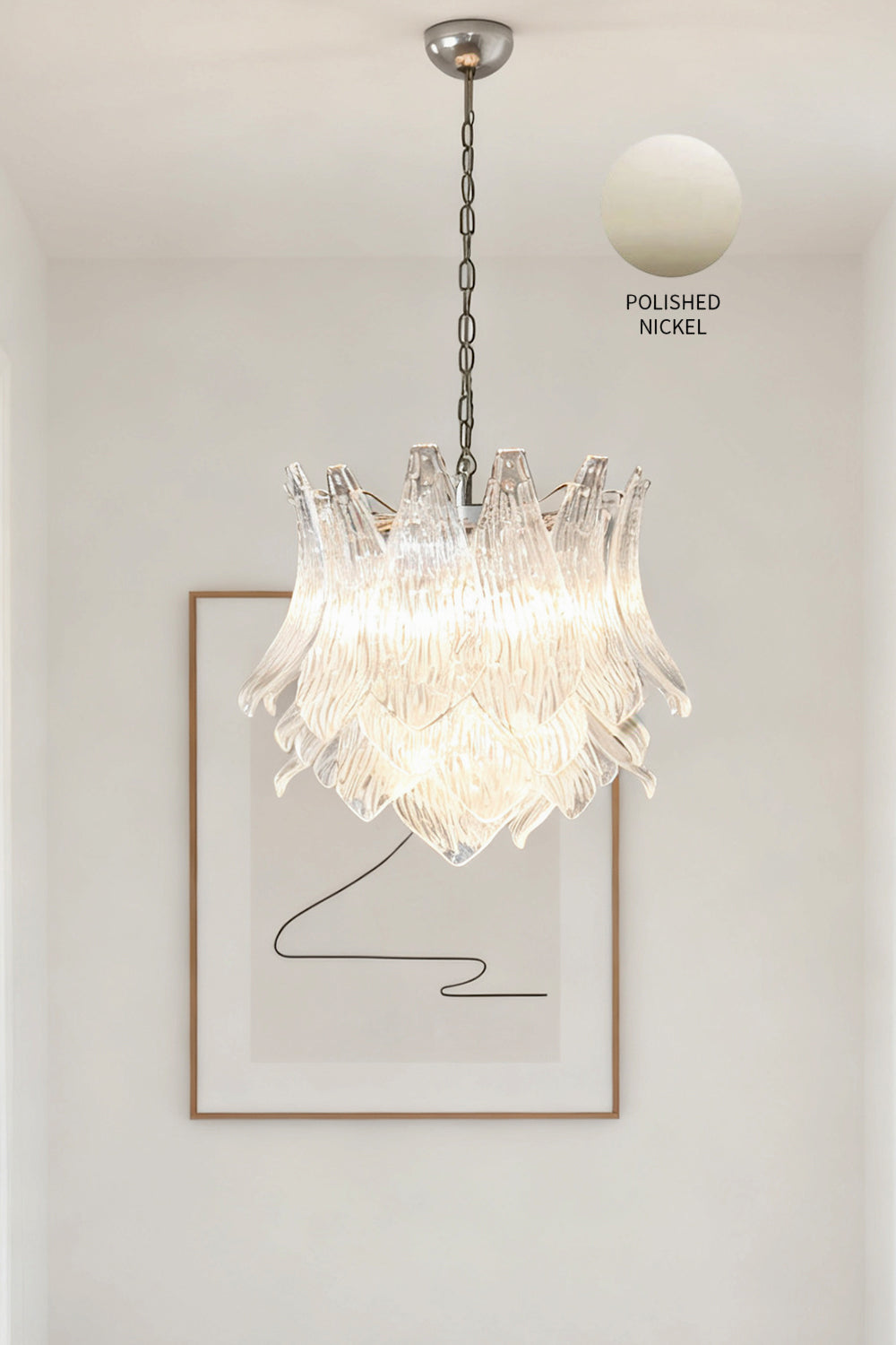 Art Ripple Leaf Glass Chandelier - view 20 | morylighting
