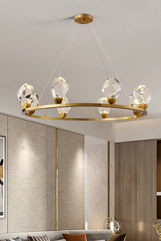 Brass Nicole Crystal Crown De Chandelier - view 2 | morylighting