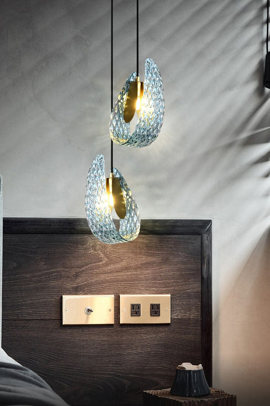 Petal Blue Glass Pendant Light - morylighting