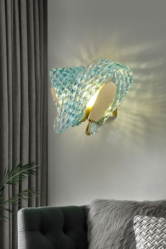 Petal Blue Glass Wall Lamp - morylighting