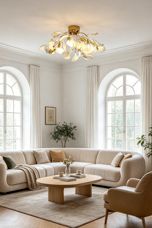 Porcelain Ginkgo Leaf Ceiling Light for Living room | vexa lamps
