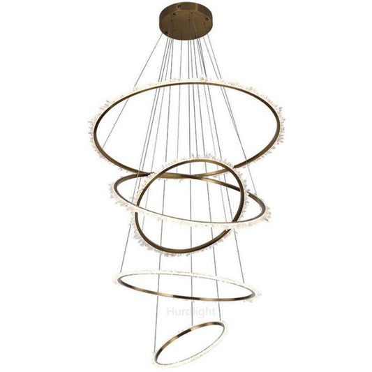 Primary Crystal Cluster Multi Rings Chandelier - morylighting