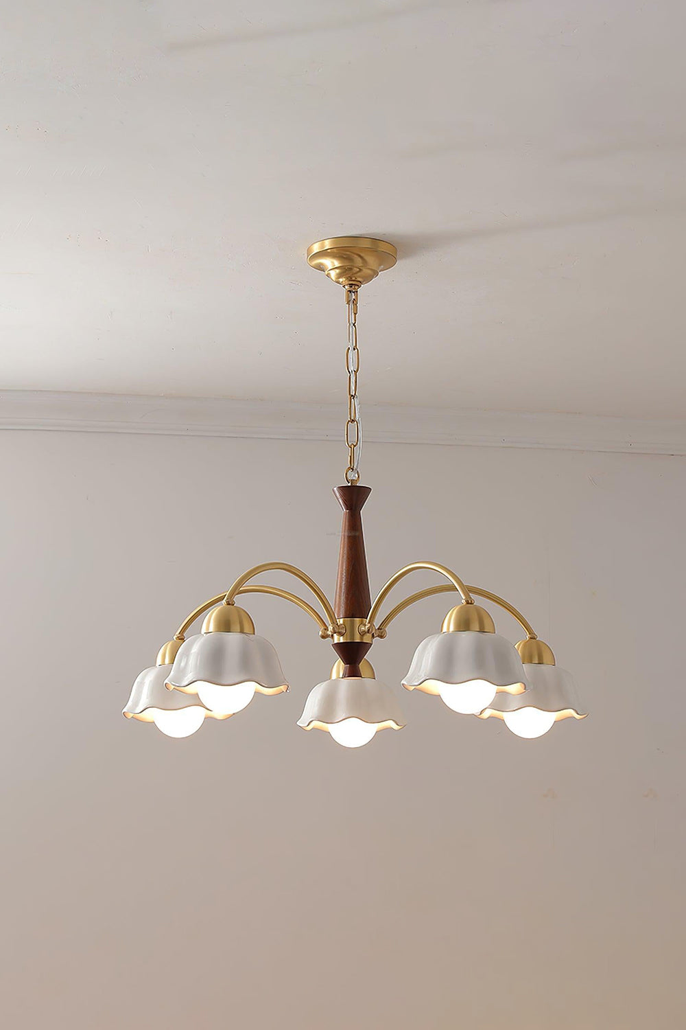 Retro Tulip Brass Chandelier - view 13 | morylighting