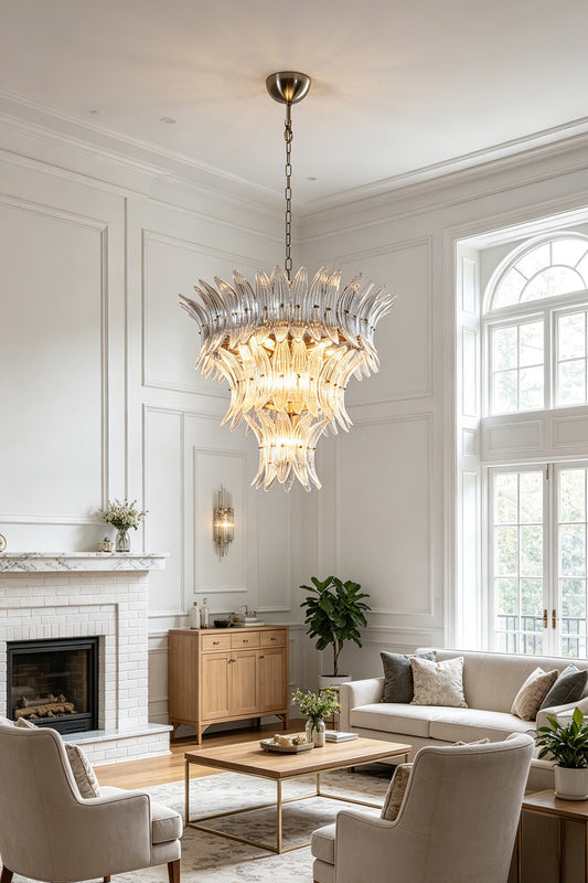 Ribbed Leaf Tier Chandelier for Living room | Samu Lamp