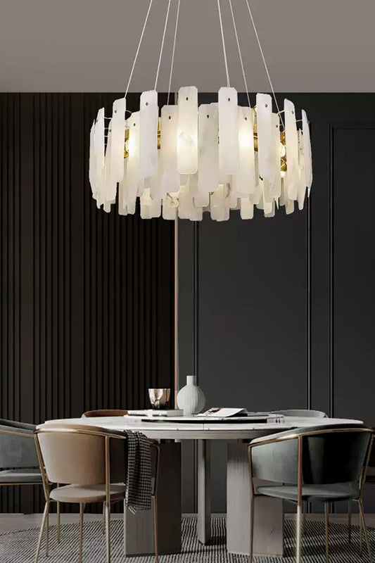 Round Noah Alabaster Chandelier - view 2 | morylighting