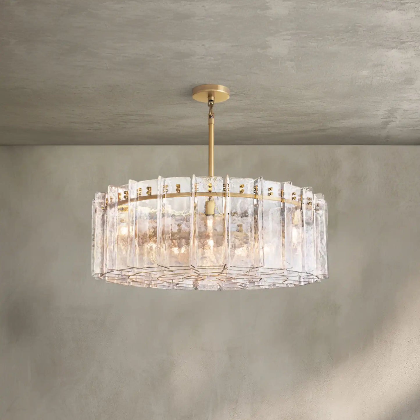 Lattic Smoke Glass Round Chandelier 36'' 48''