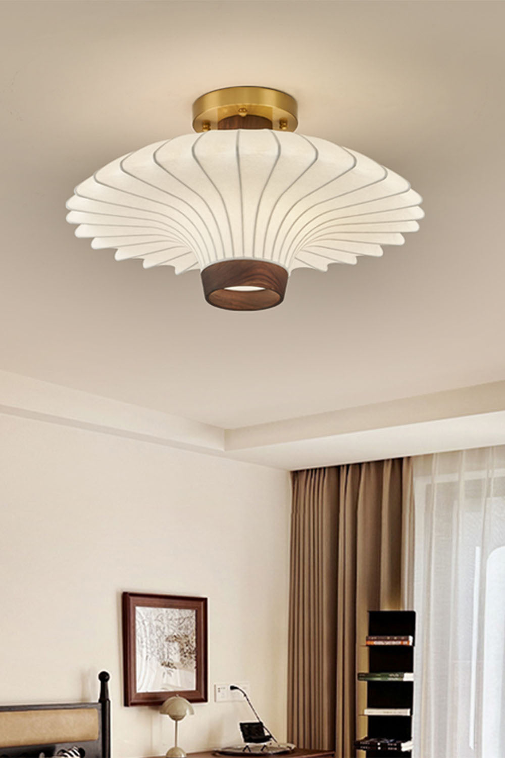 Silk Solid Wood Ceiling Lamp - view 4 | morylighting