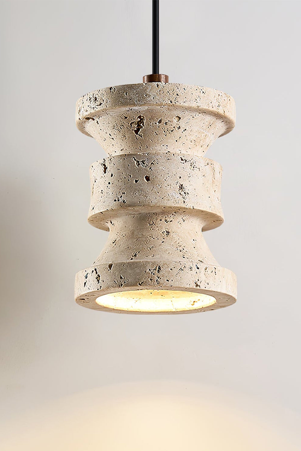 Travertine Carved Pendant Light - view 15 | morylighting