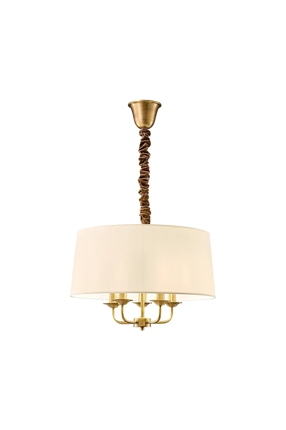 Vintage Brass Fabric Pendant Lamp - view 12 | morylighting