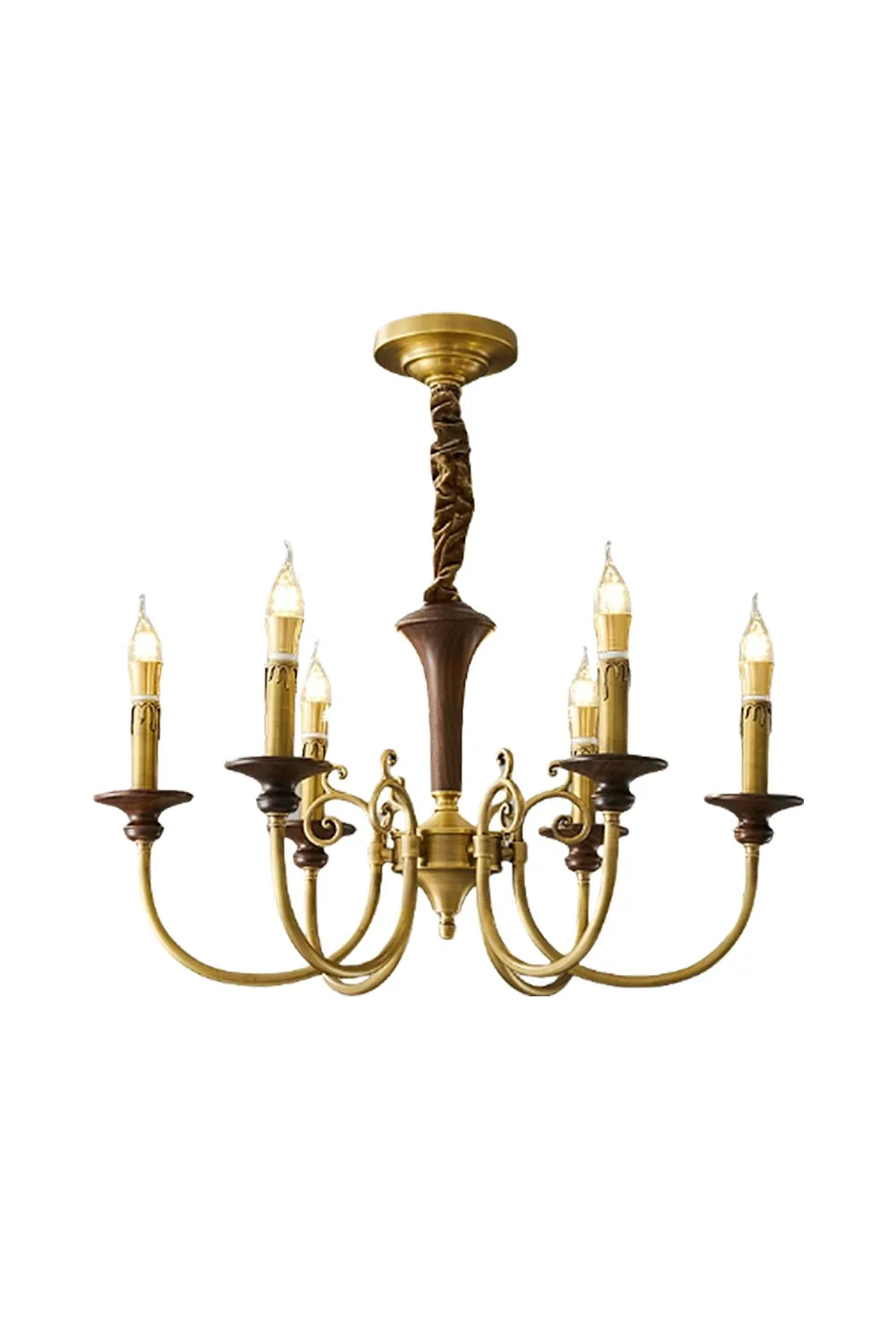 Vintage Candle Brass Chandelier - view 13 | morylighting