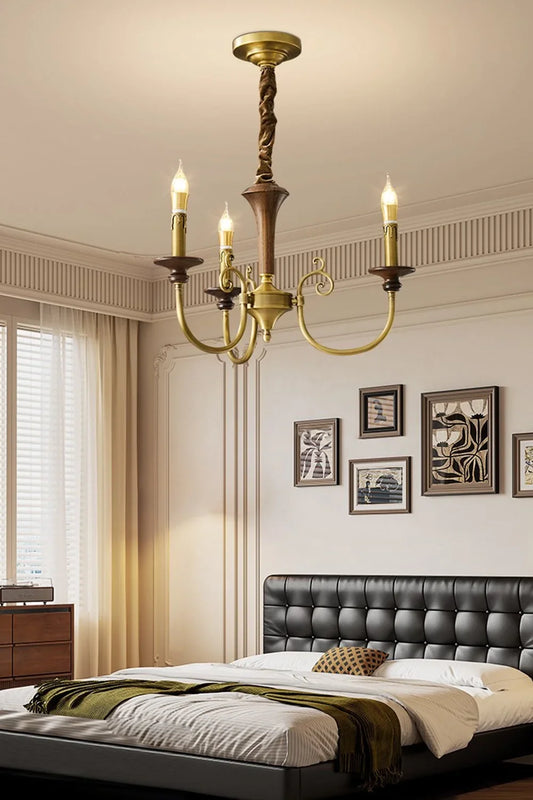Vintage Candle Brass Chandelier - view 2 | morylighting