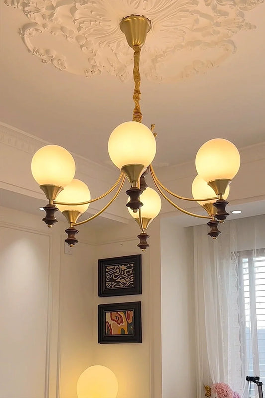 Vintage Globe Chandelier - view 2 | morylighting