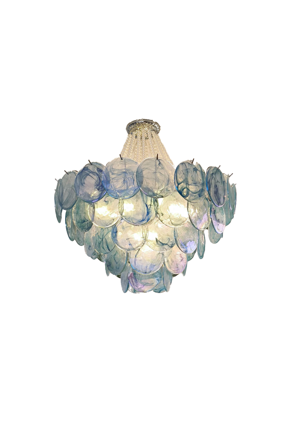 Vistosi Style Glass Pearl Disc Chandelier - view 12 | morylighting
