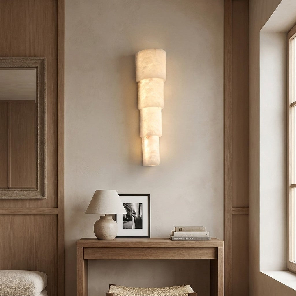 Alba Cascade Alabaster Wall Sconce