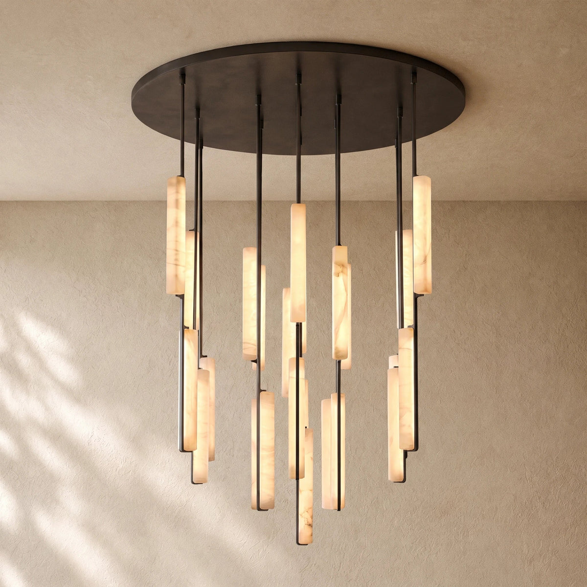 Audubom Alabaster Round Chandelier