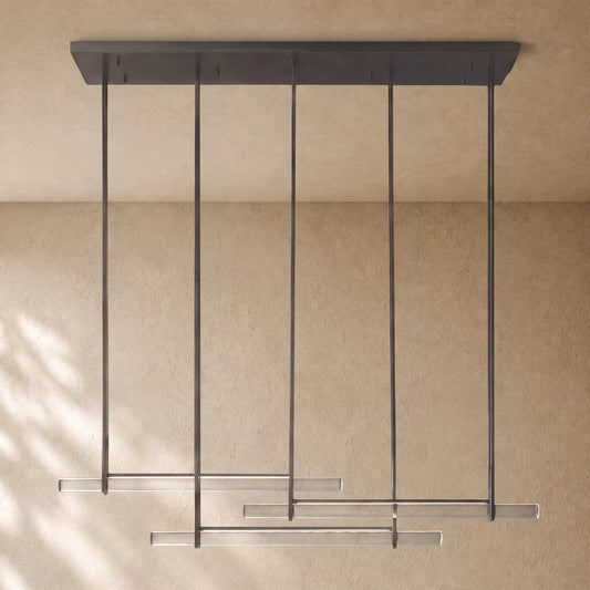 Audubom Crystal Triple Bar Linear Chandelier