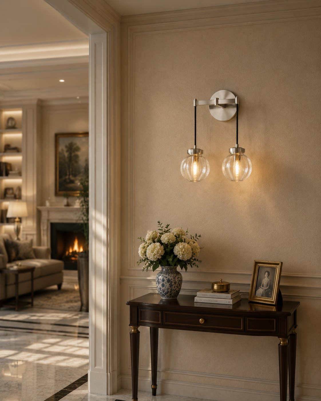 Pearly Double Sconce