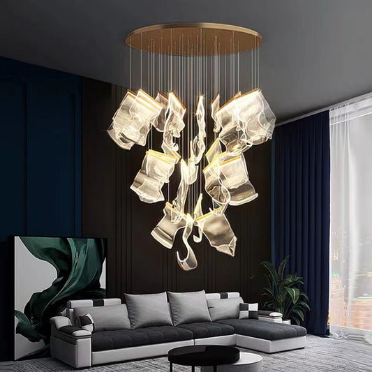 Morylighting Grand Lumina Acrylic Chandelier - grand American foyer with two-story ceiling