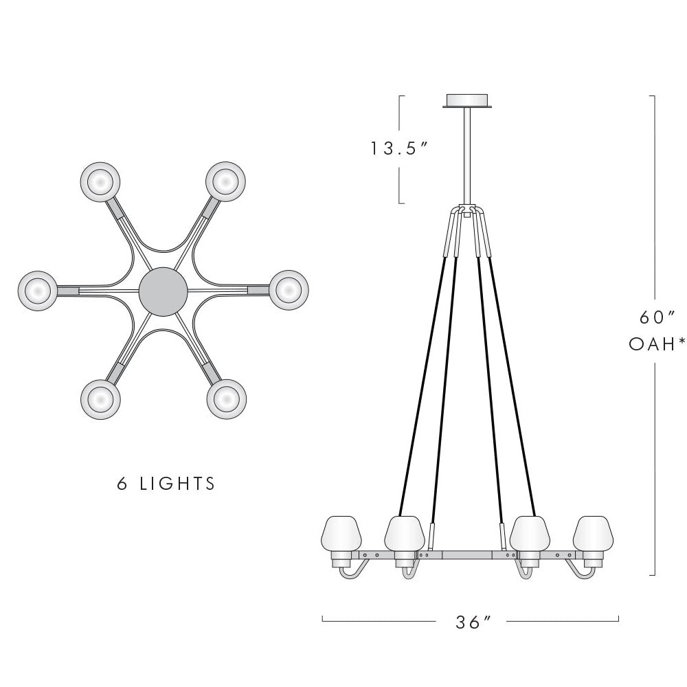 Galad Contemporary Crystal Chandelier 6-light