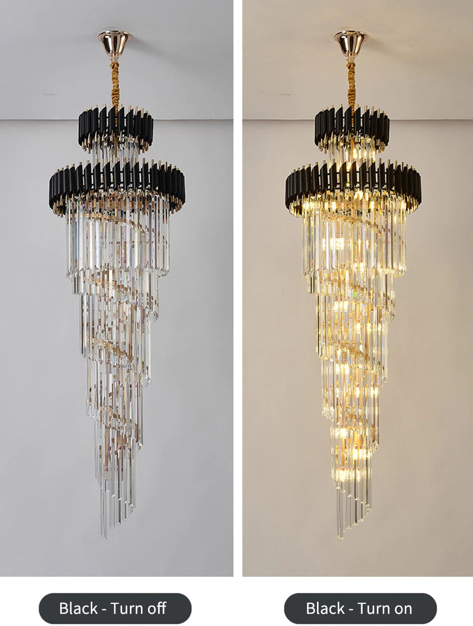Morylighting Grand Spiral Crystal Foyer Chandelier - Background Shot
