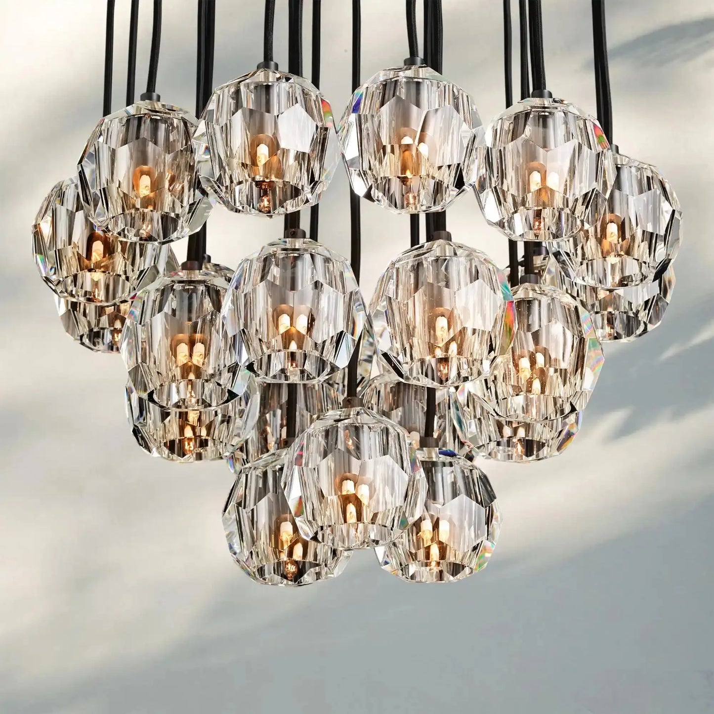 Bouble De Crystal Round Cluster Chandelier-Morylighting