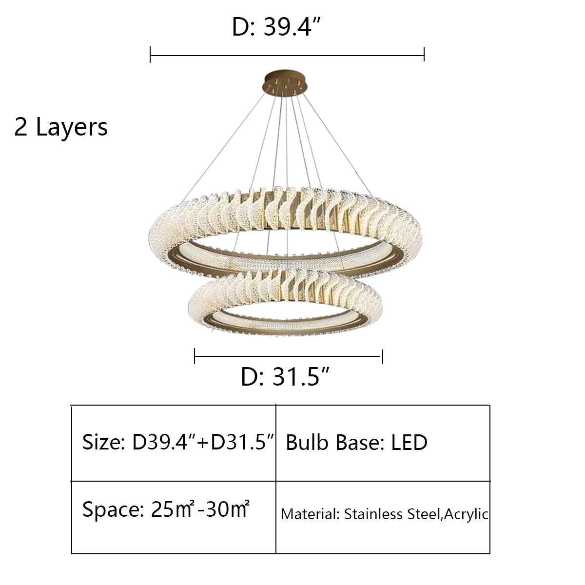 Morylighting Grand Luminous Ring Chandelier - Background Shot