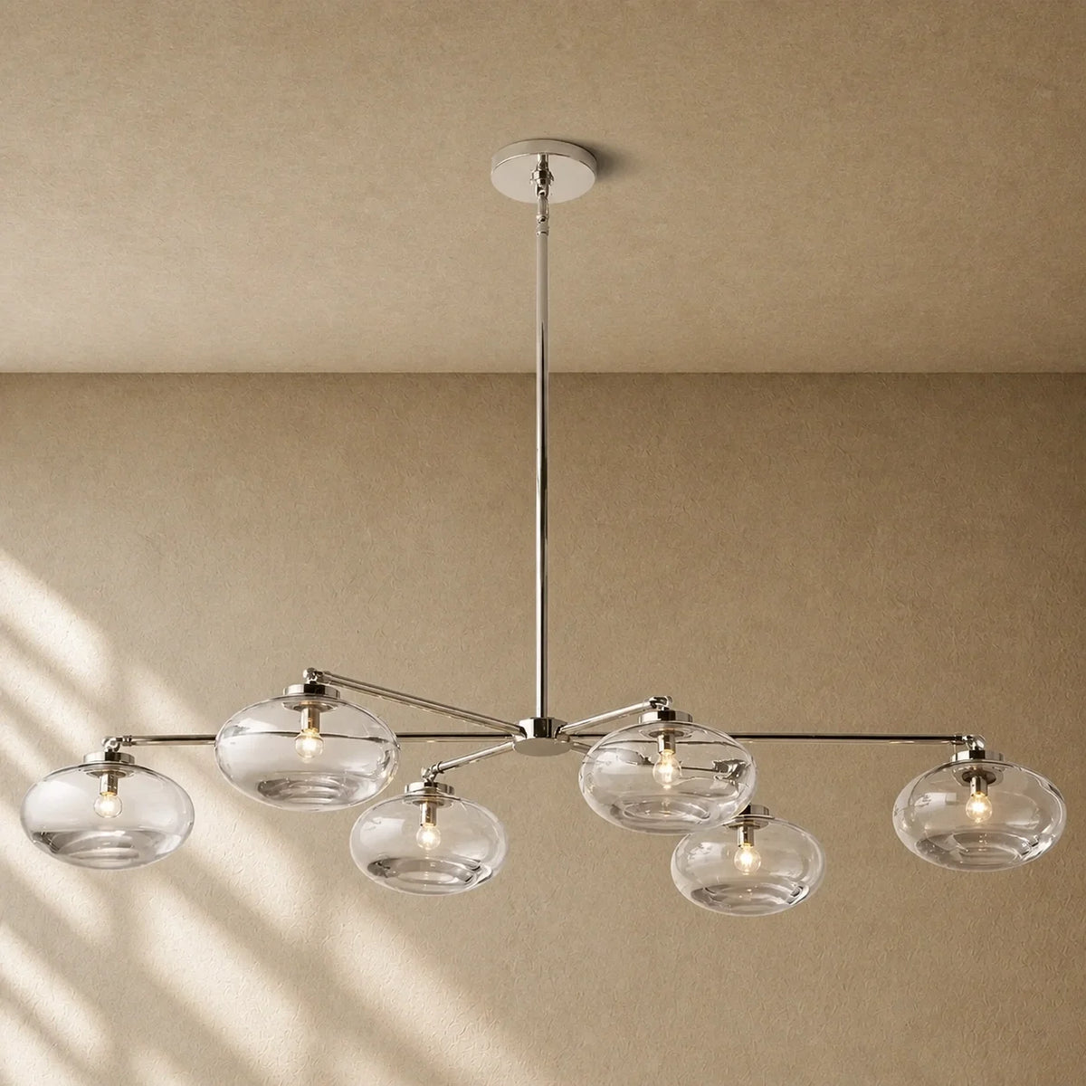 Cabrety Clear Glass Mobile Linear Chandelier