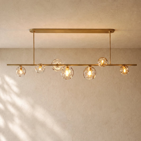 Bubble Clear Glass Linear Chandelier