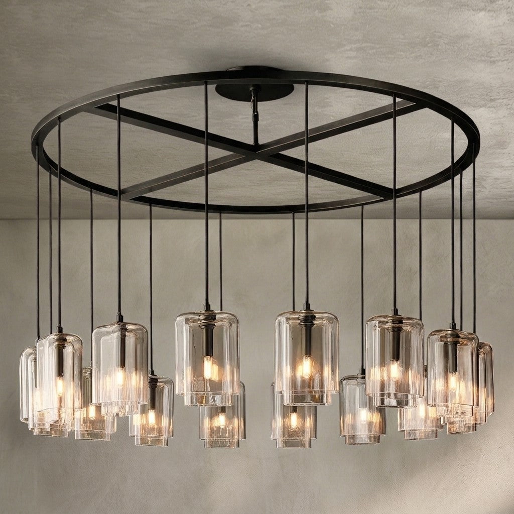 Lcaver Clear Glass Round Chandelier