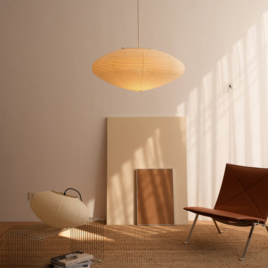 Japanese Ribbed Paper Pendant Light