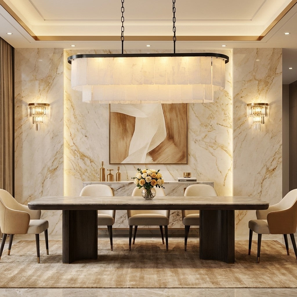 Marble Alabaster Flute Pendant Light