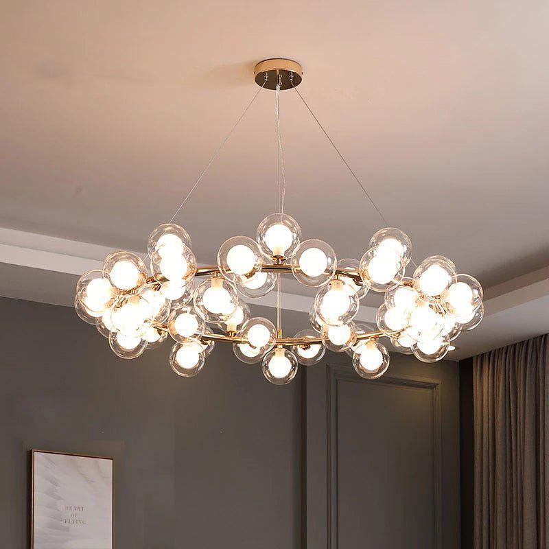 Modern Glass Round Chandelier For Living Room - morylighting
