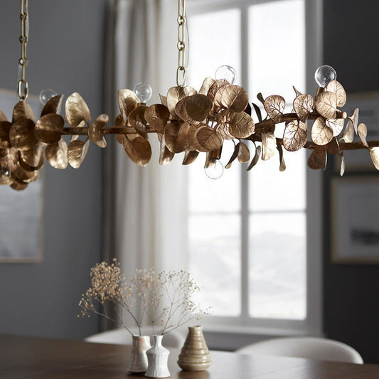 Scroll Leaf Linear Chandelier
