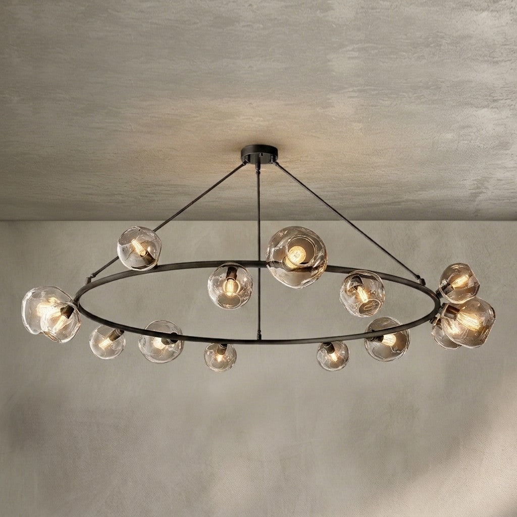 Bubble Clear Glass Round Chandelier 36'' 48'' 60'' 72'' 84''for Living room