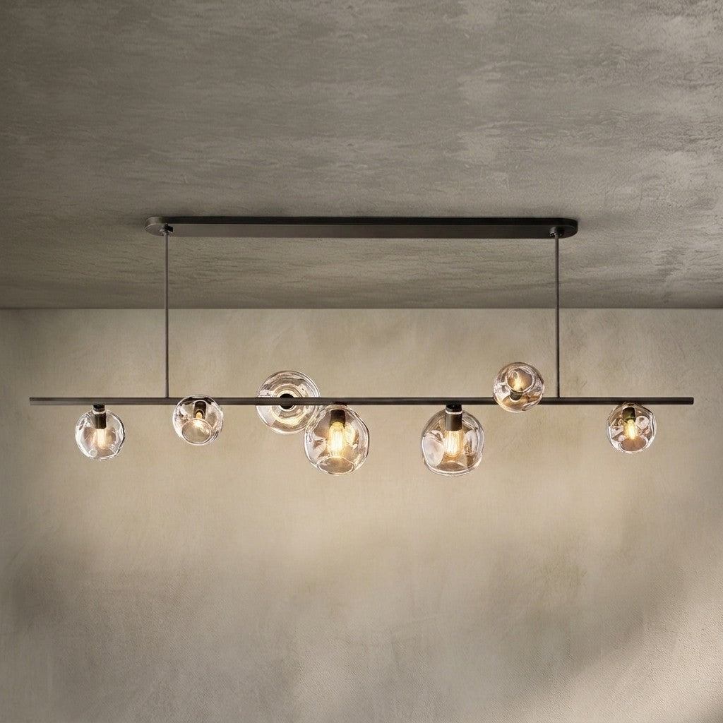Bubble Clear Glass Linear Chandelier 61'' 79''for Dining room